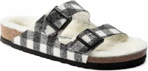 Men's Arizona Wool Shearling Sandal In Plaid White/natural