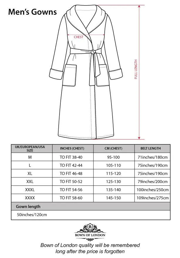 Men's Hooded Nua Cotton Dressing Gown - Pale Grey