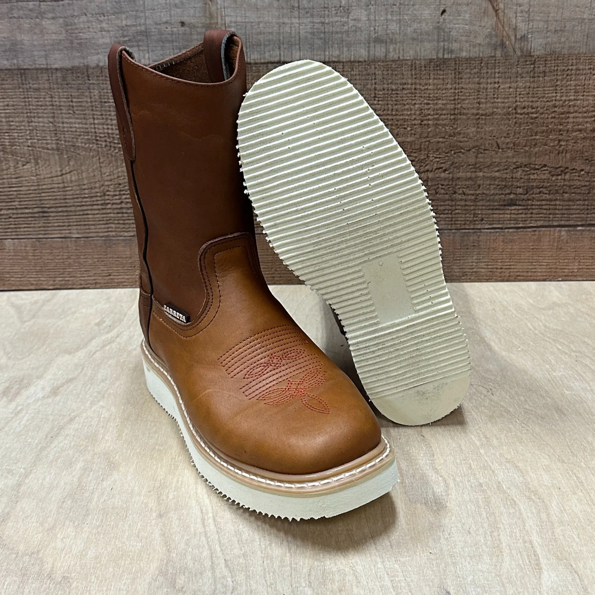 Men's Square Toe Workboot Genuine Leather Lightweight Sole Est.915 Laredo