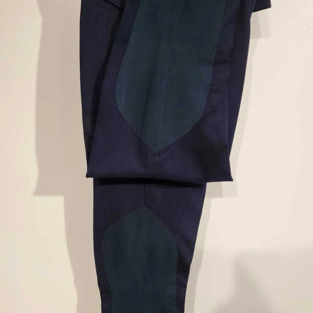 Navy Herringbone Pleasure Jods with Suede(26W, 33 INS)