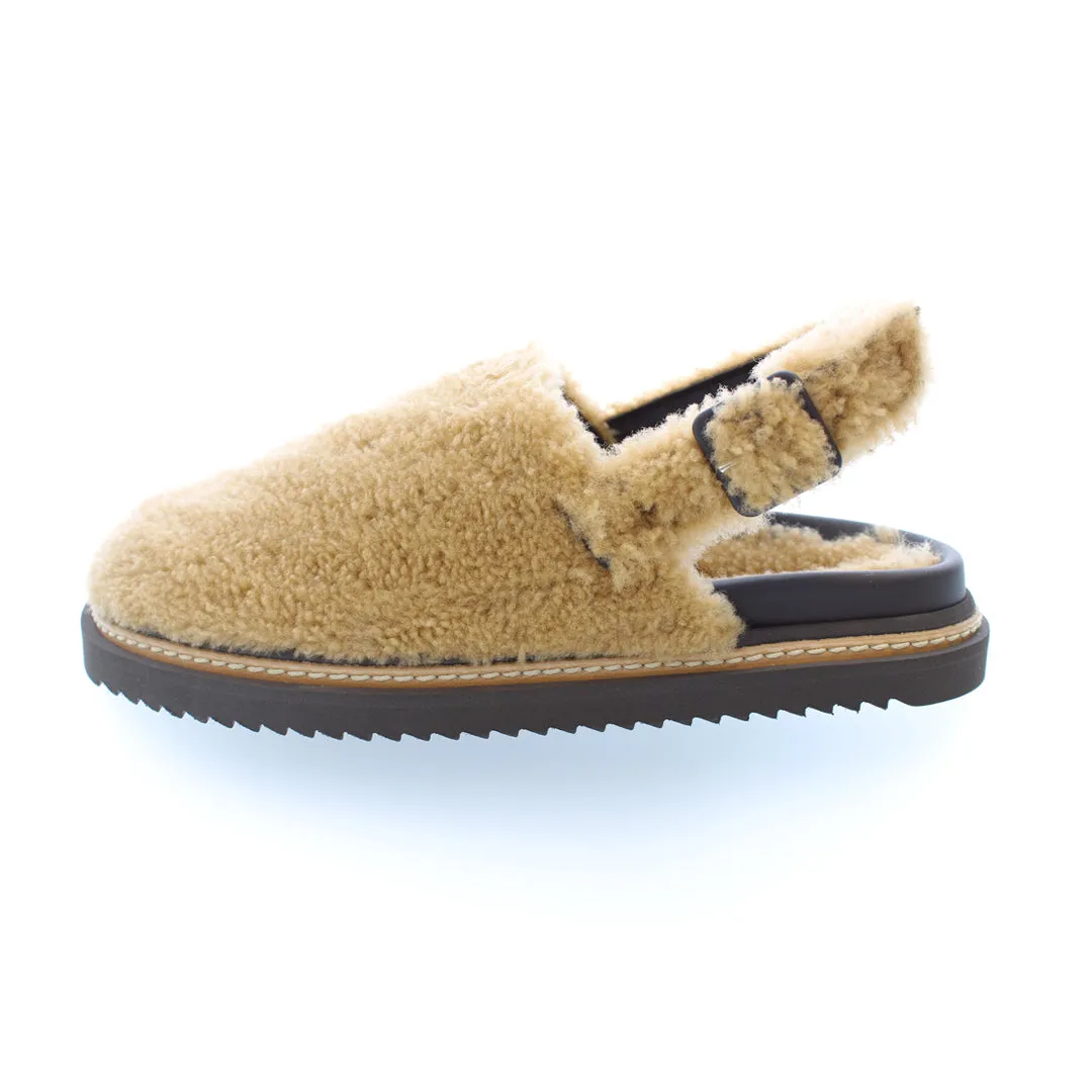 NEVADA SAND SHEARLING MULES