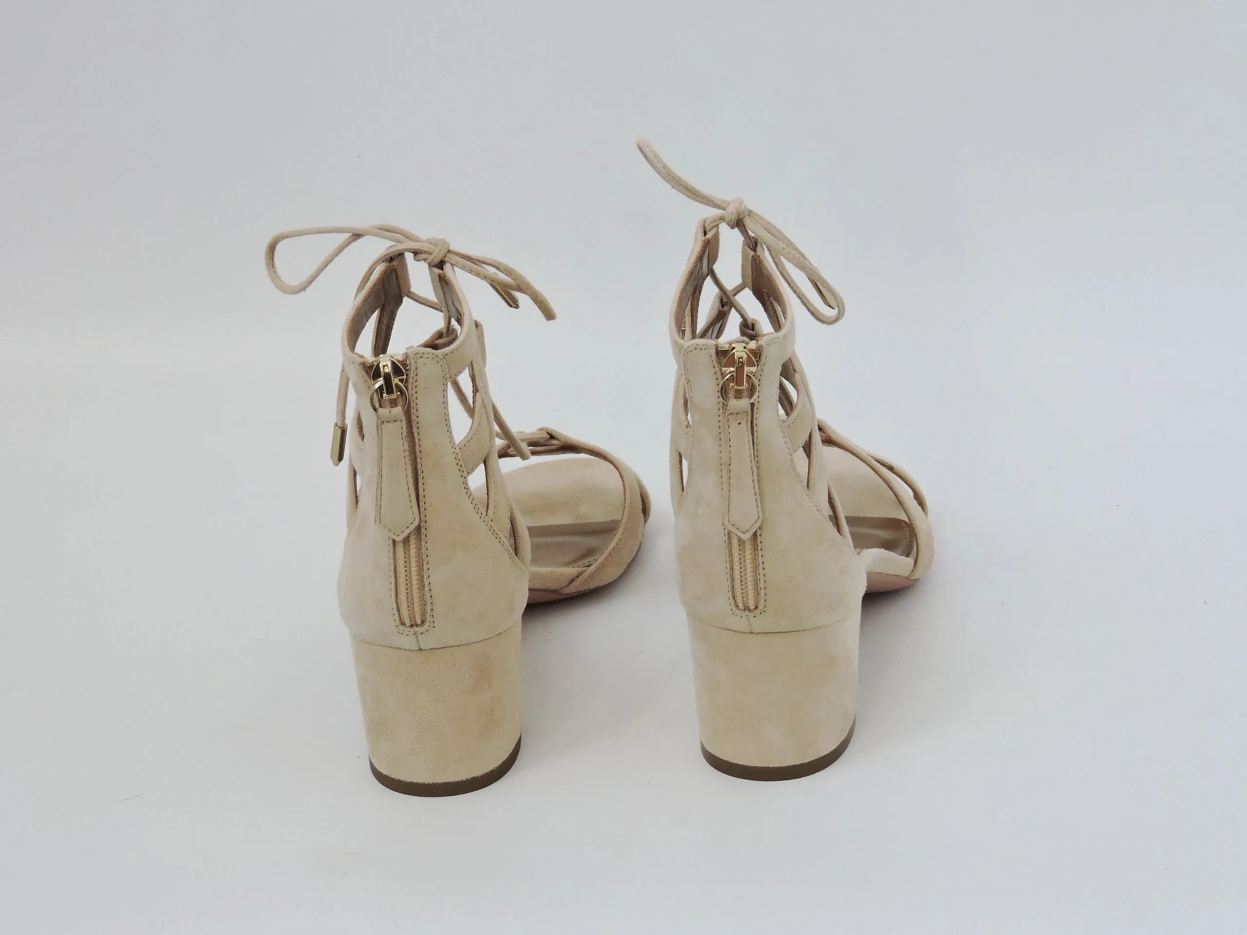 NEW Aquazzura Suede Sandals Size 37.5 It (7.5 Us)