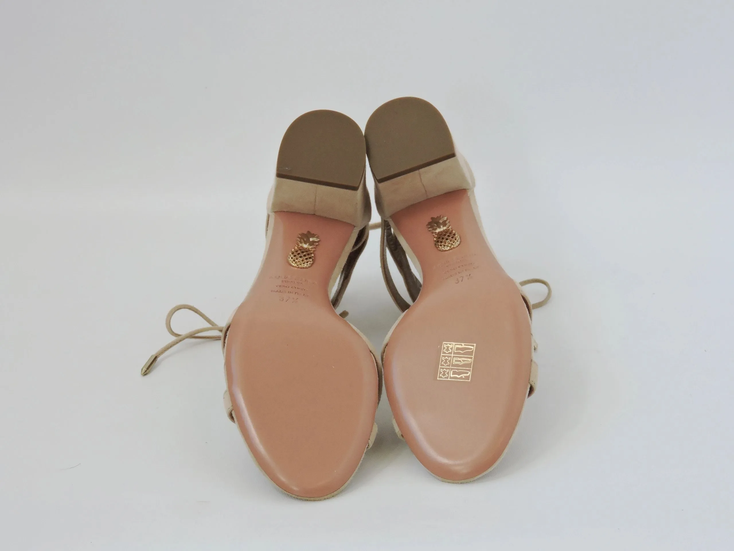 NEW Aquazzura Suede Sandals Size 37.5 It (7.5 Us)