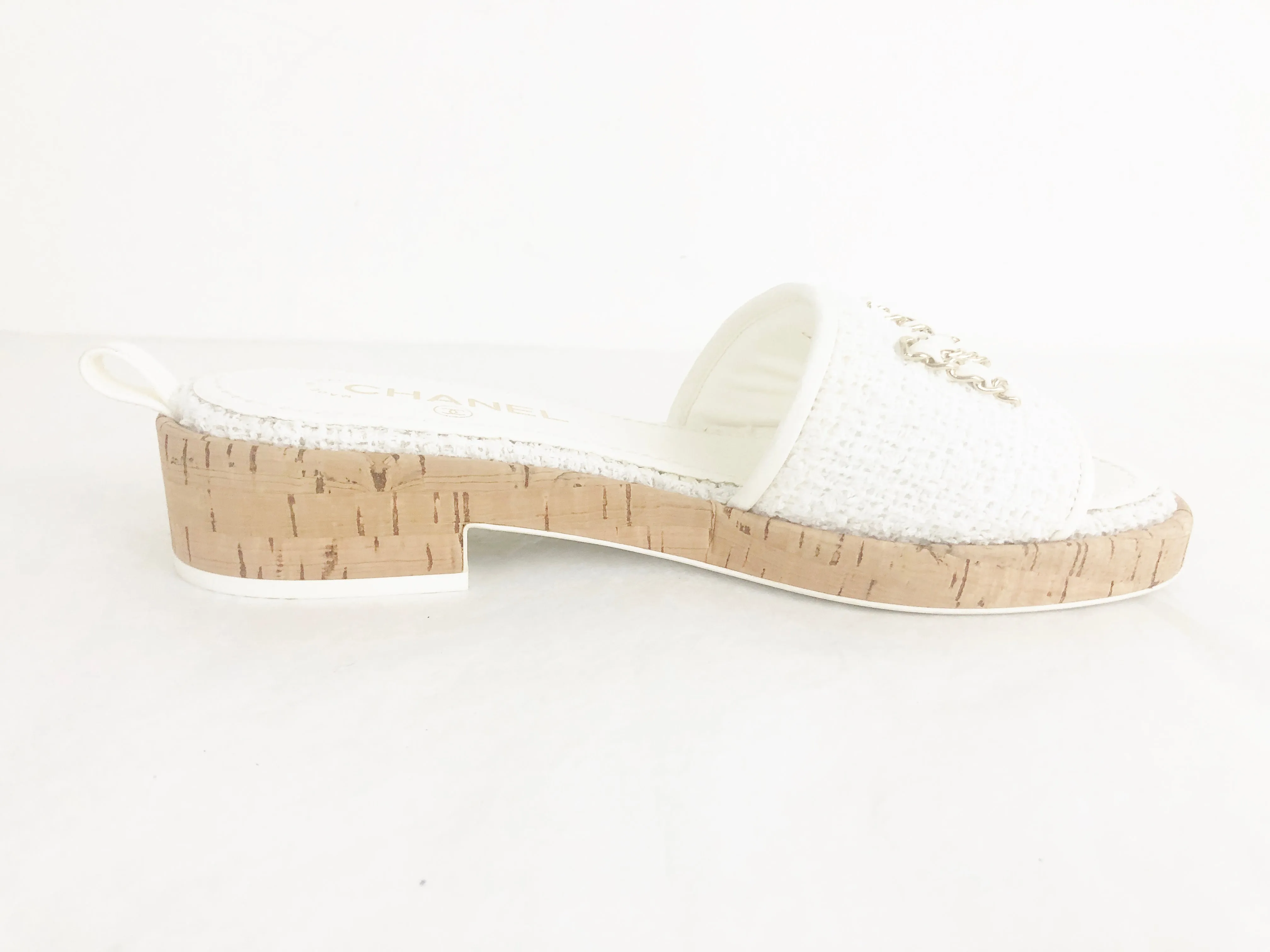 NEW Chanel Tweed Mules Size 7.5