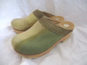 NEW LIORA MANNE Leather Clog Shoe Slip-On Mule BEIGE STRIPE 36