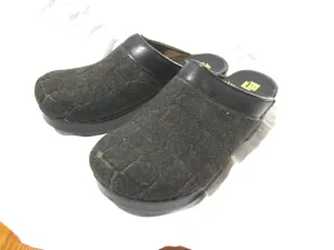 NEW LIORA MANNE Leather Clog Shoe Slip-On Mule CHECK PLAID 36
