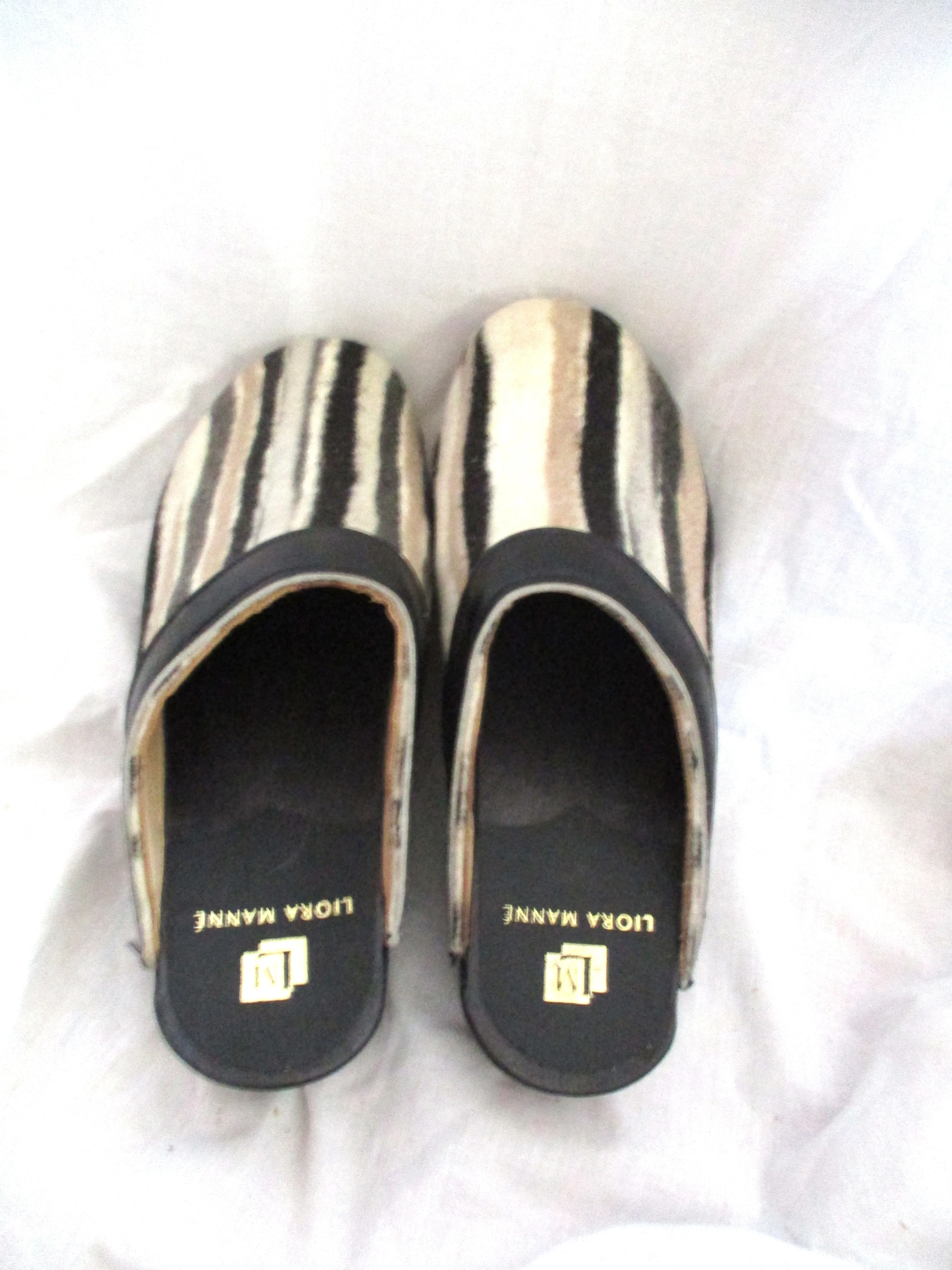 NEW LIORA MANNE Leather Clog Shoe Slip-On Mule STRIPE 40