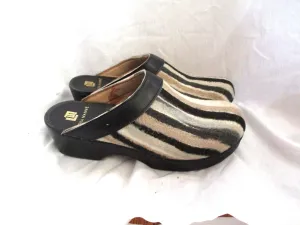 NEW LIORA MANNE Leather Clog Shoe Slip-On Mule STRIPE 40