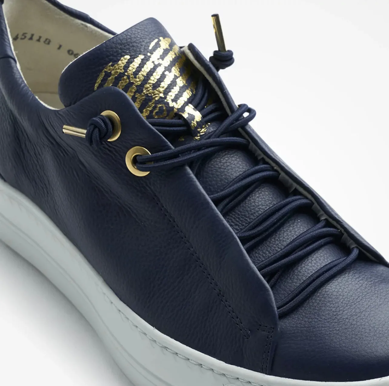 Paul Green - 5017 Navy Leather Elastic Trainer*