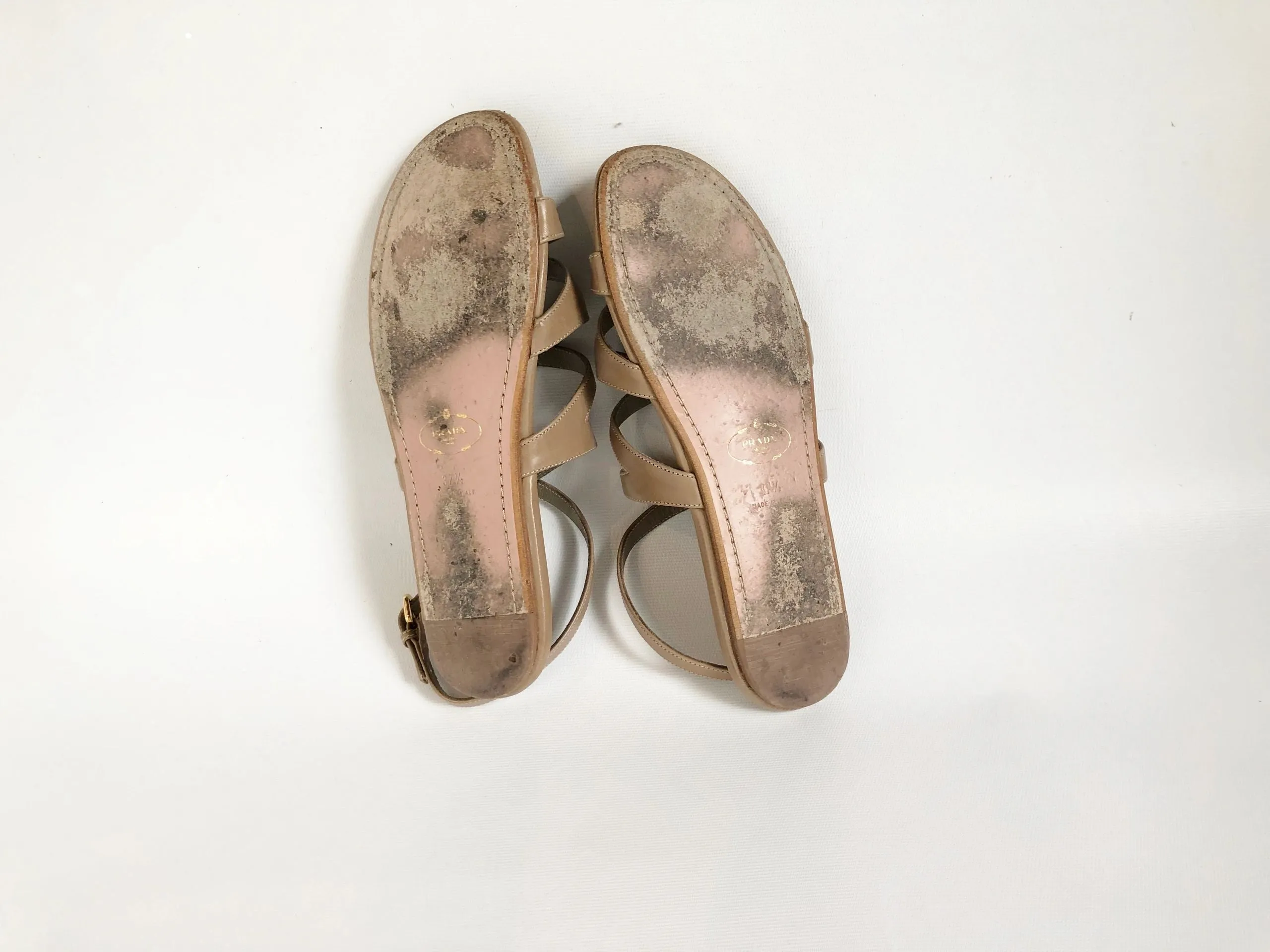 Prada Strappy Sandal Size 37.5 It (7.5 Us)