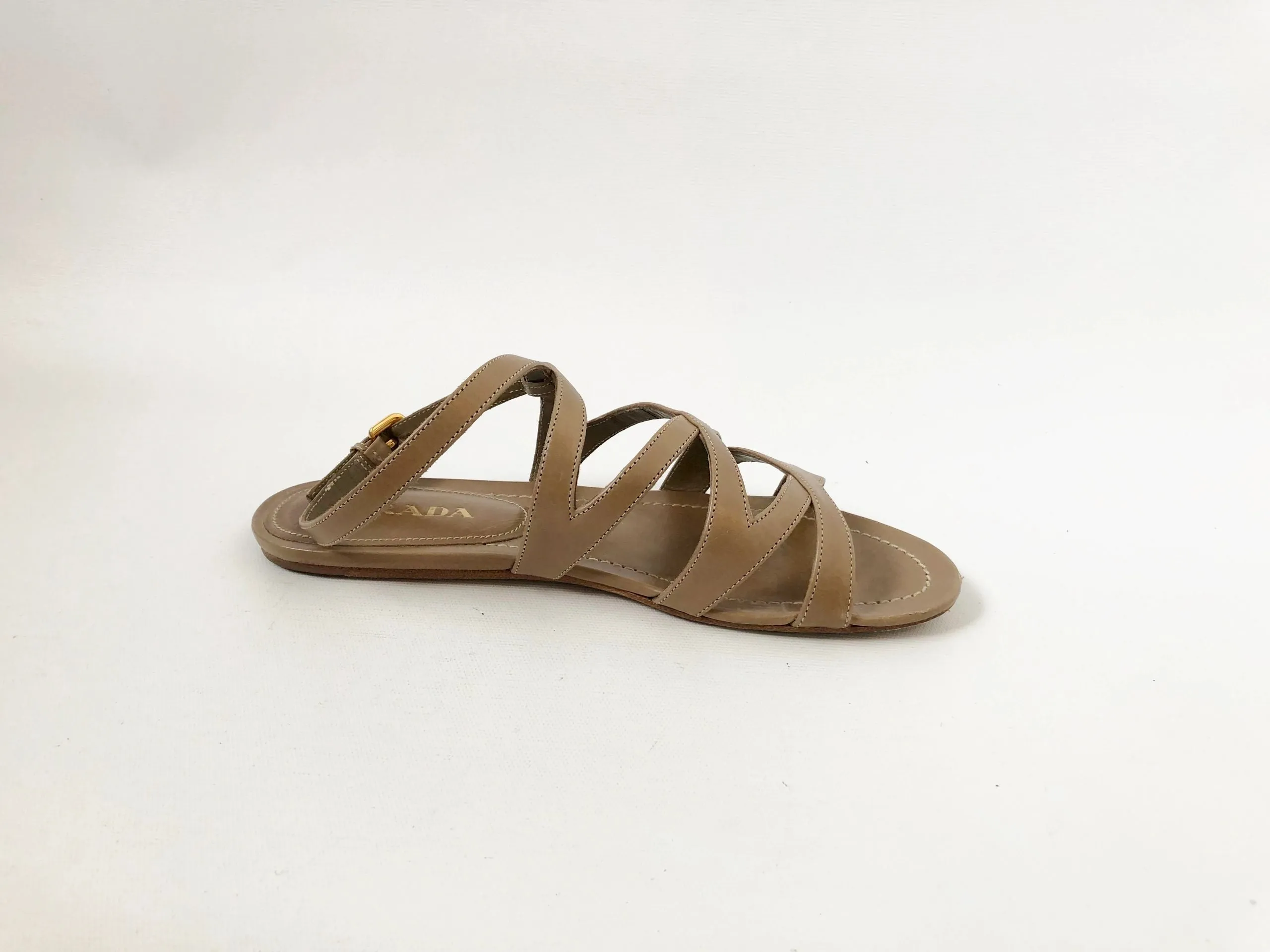 Prada Strappy Sandal Size 37.5 It (7.5 Us)