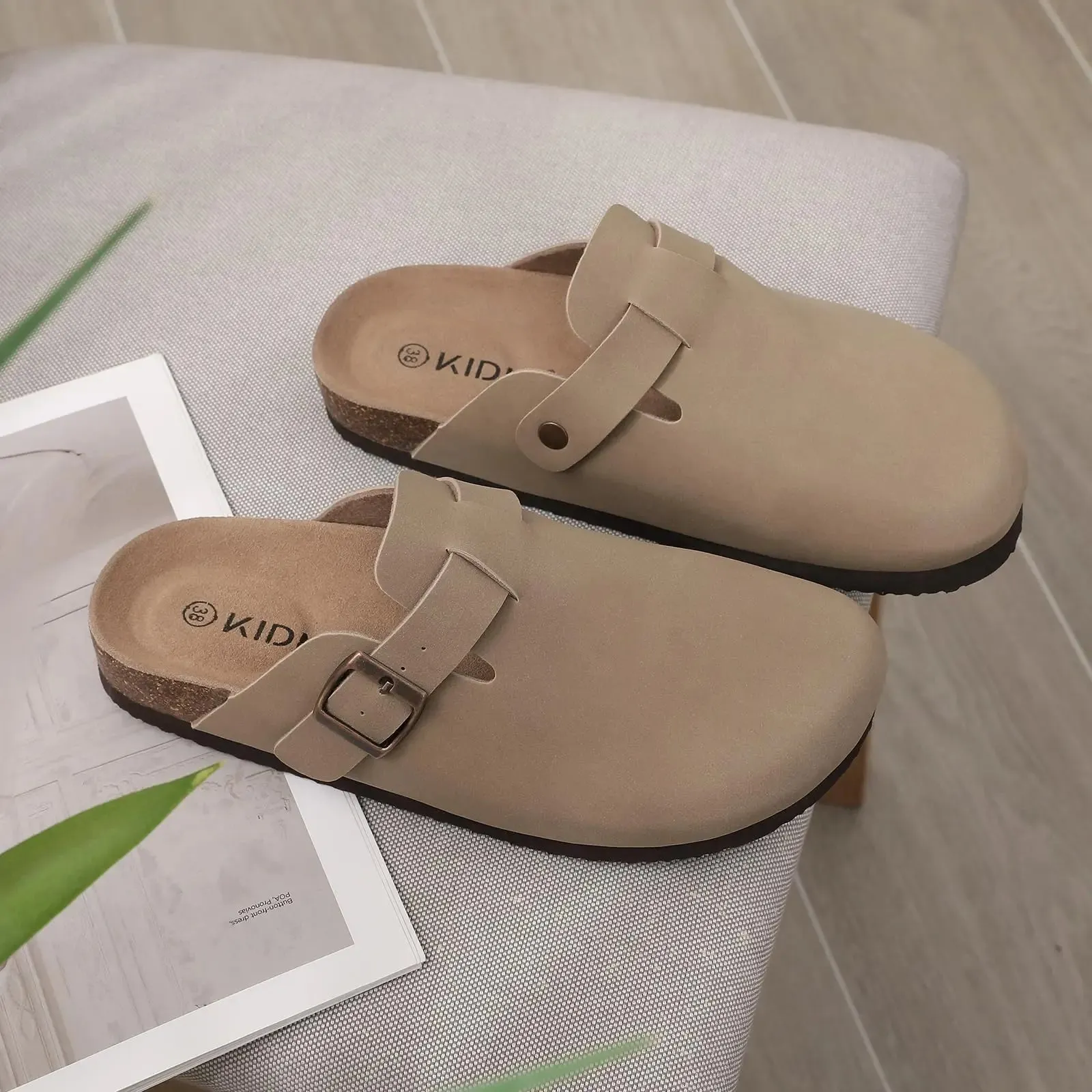 Premium Genuine Suede Unisex Clogs Cork Sandals With Arch Support