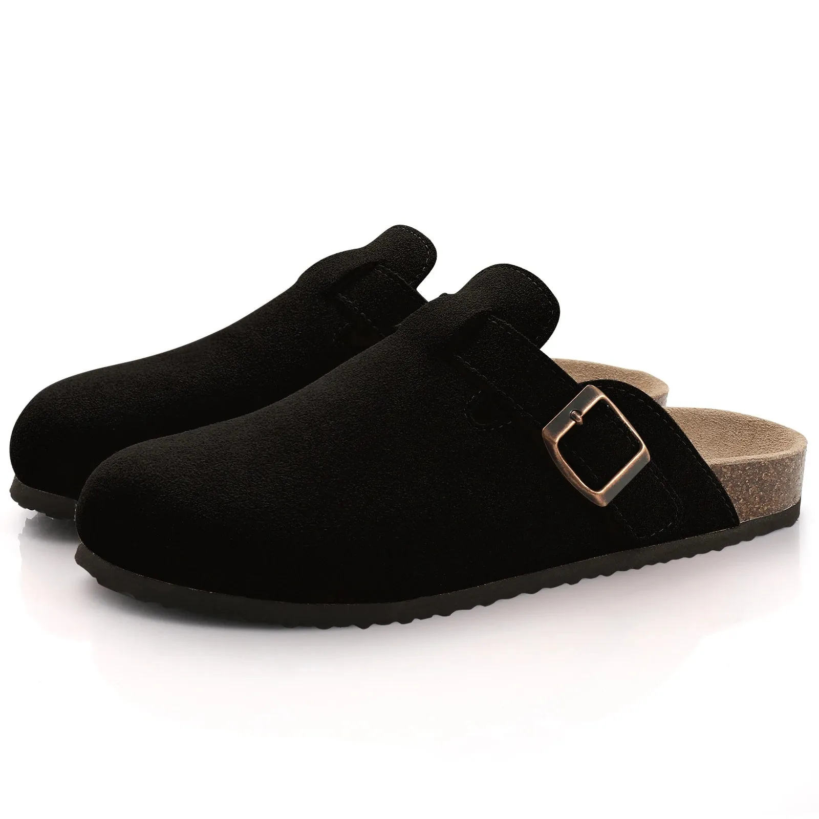 Premium Genuine Suede Unisex Clogs Cork Sandals With Arch Support