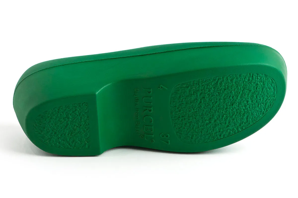 PURCEL CLASSIC CLOGS (open-back), GREEN