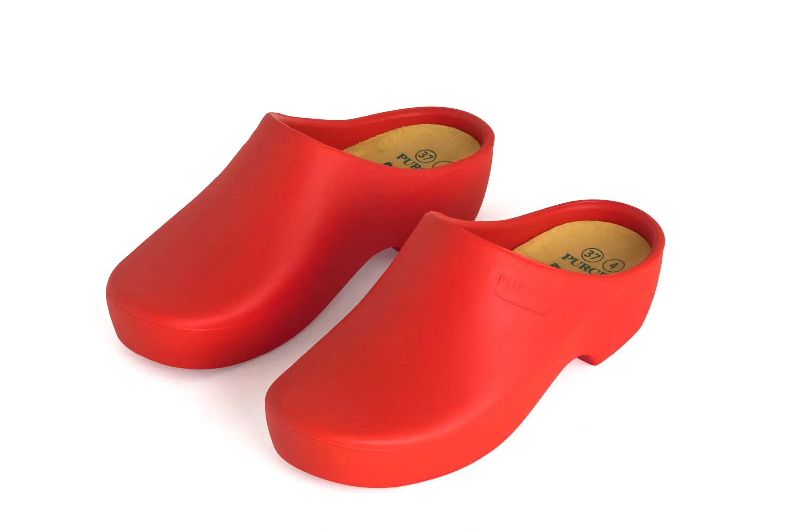 PURCEL CLASSIC CLOGS (open-back), RED