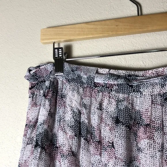 REISS Women's Size 8 Pink Print Jonah Circle Printed Mini Skirt Waist Tie NEW