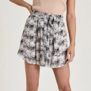 REISS Women's Size 8 Pink Print Jonah Circle Printed Mini Skirt Waist Tie NEW