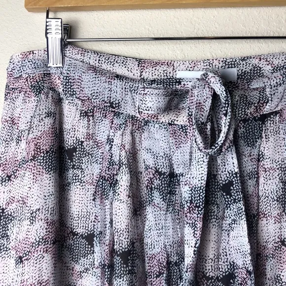 REISS Women's Size 8 Pink Print Jonah Circle Printed Mini Skirt Waist Tie NEW