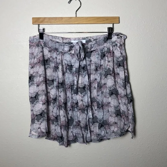 REISS Women's Size 8 Pink Print Jonah Circle Printed Mini Skirt Waist Tie NEW