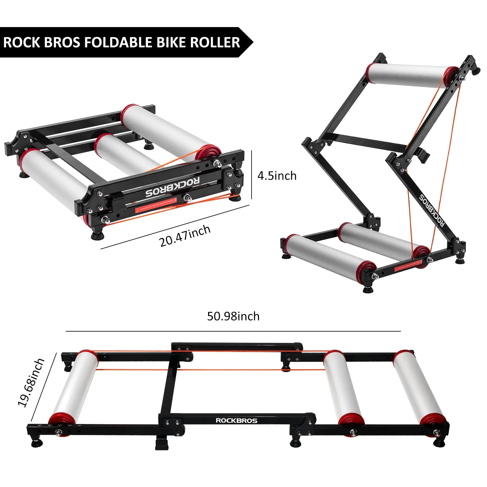 ROCKBROS Foldable Indoor Bike Roller Trainer - Quiet and Portable
