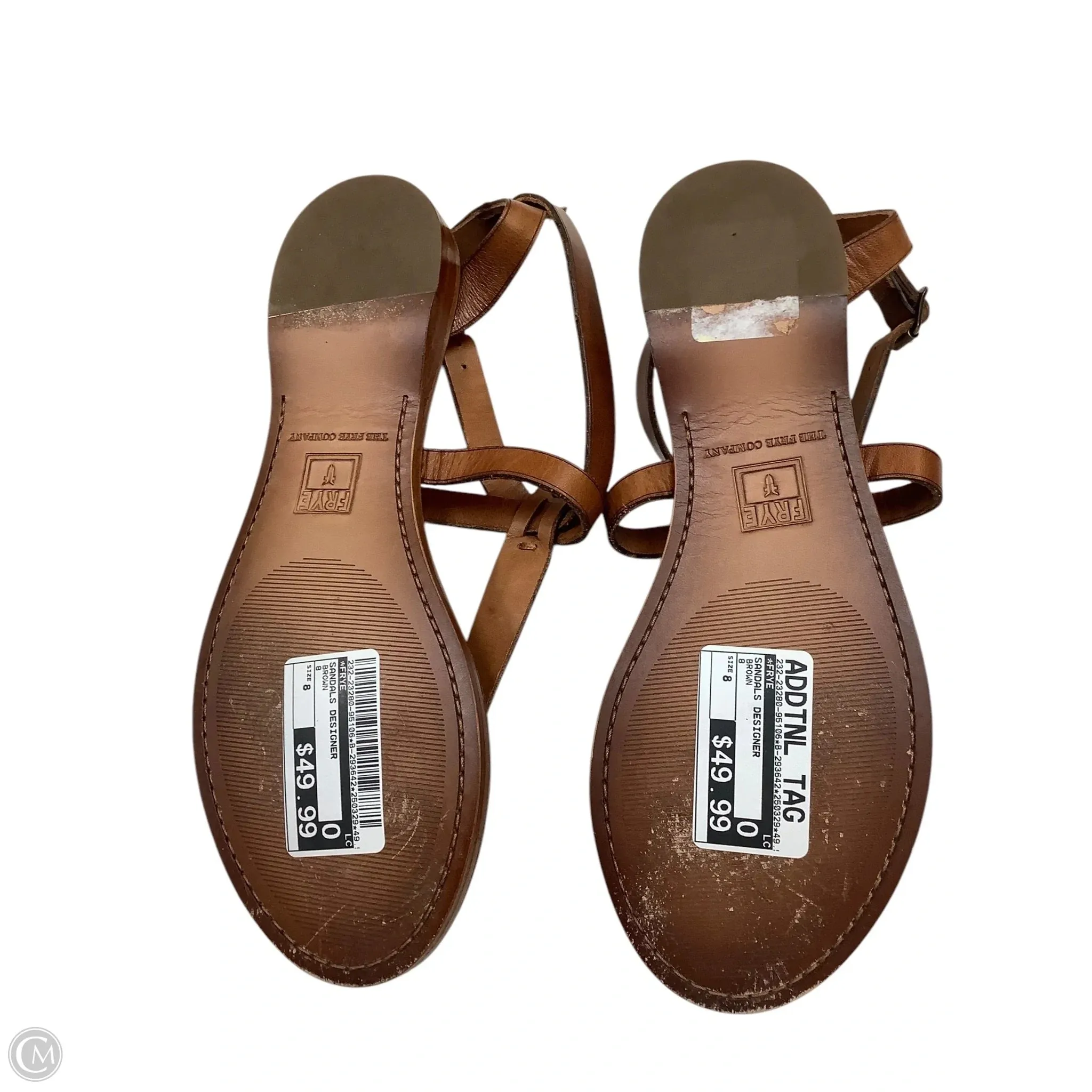 Sandals Designer By Frye In Brown, Size: 8