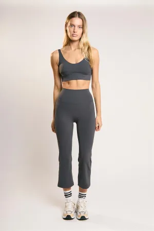 Signature Graphite-Grey Scoop-Neck Crop-Top