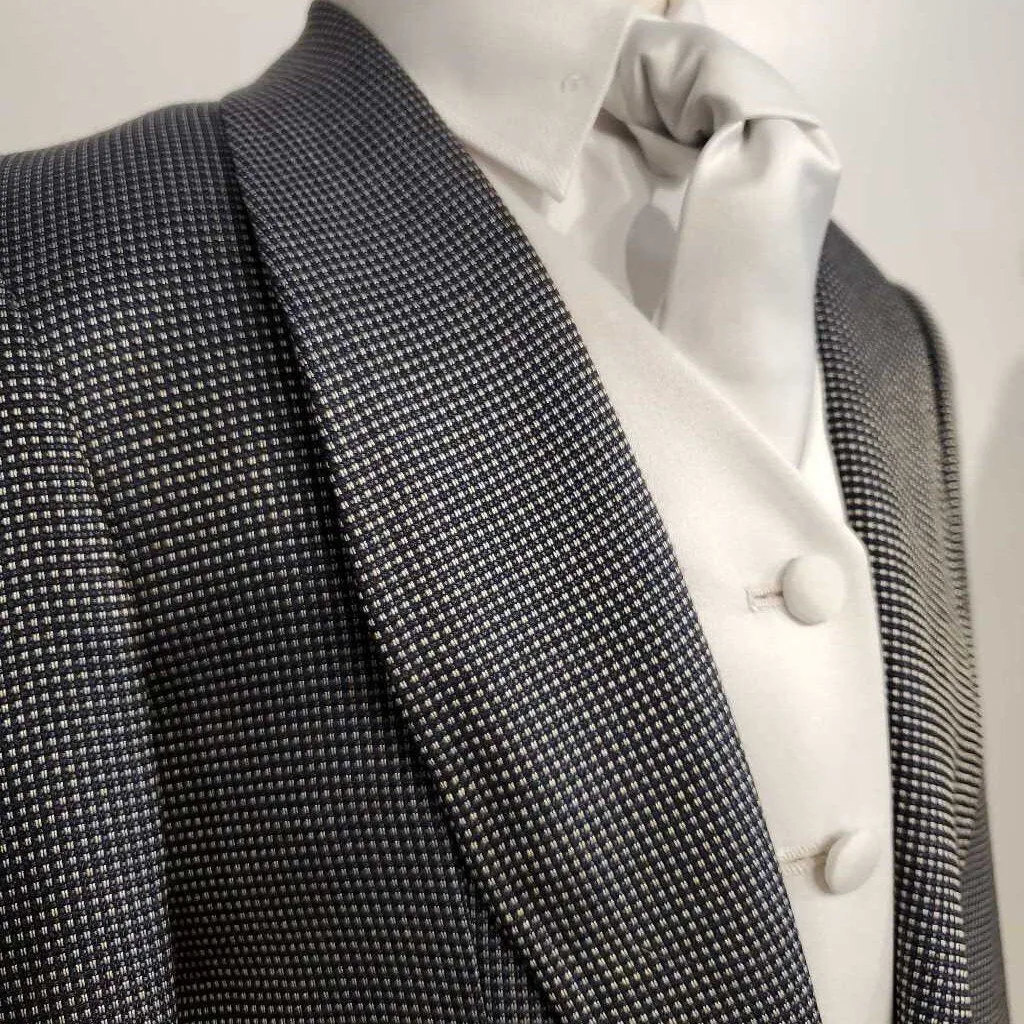 Silver, Black, Blue Check Daycoat