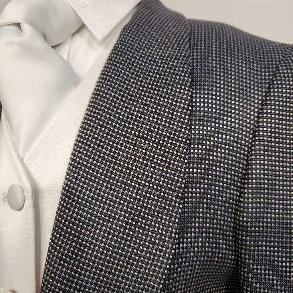 Silver, Black, Blue Check Daycoat
