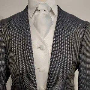 Silver, Black, Blue Check Daycoat
