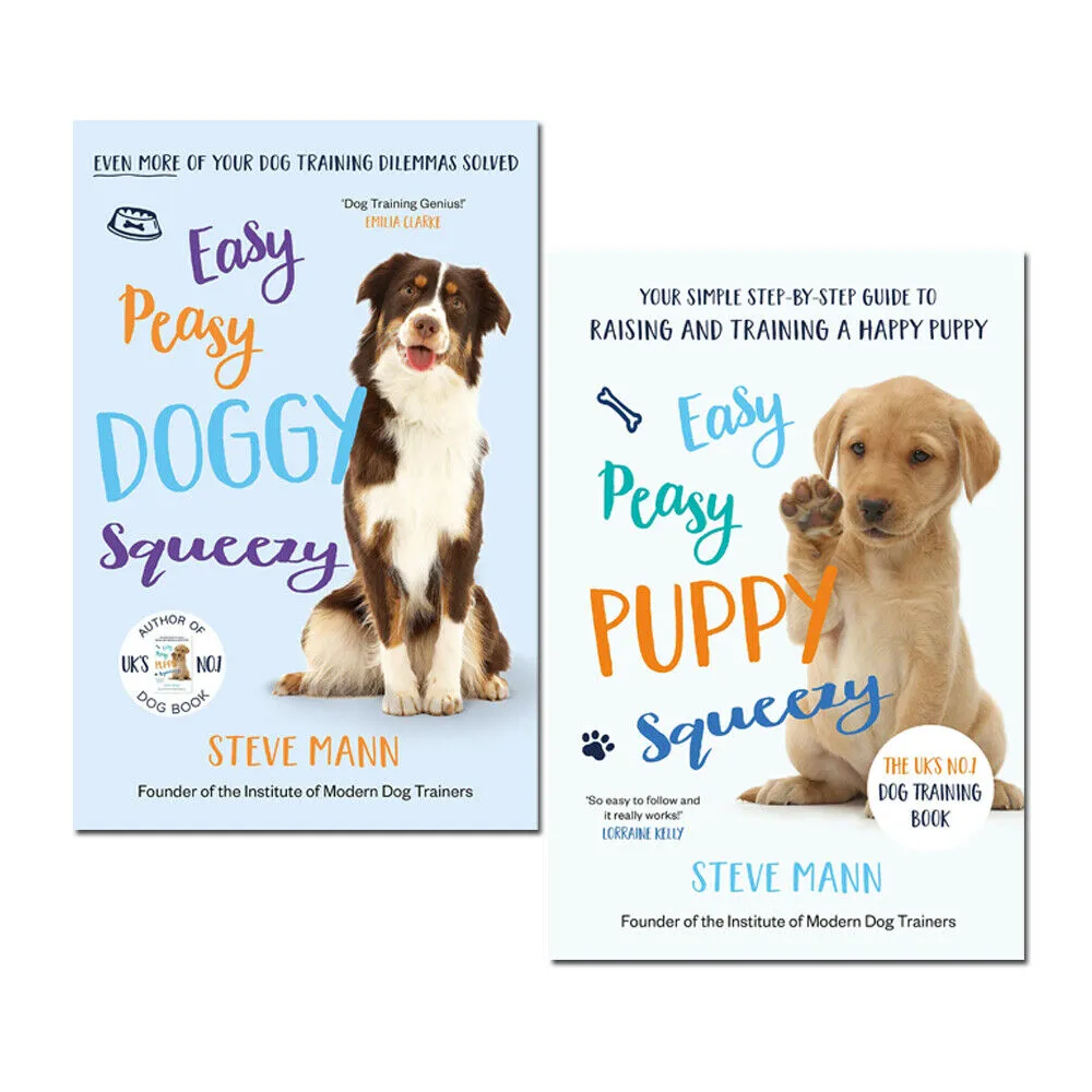 Steve Mann 2 Books Set Pack Easy Peasy Puppy Squeezy, Easy Peasy Doggy Squeezy