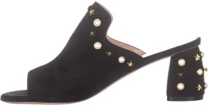 Stuart Weitzman Womens Do Hickey Embellished Slip On Clogs Black 7 Medium (B,M)