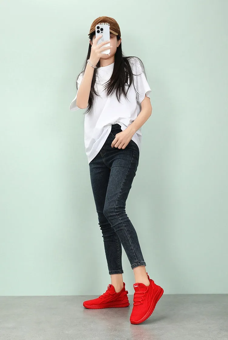 Stylish and Lightweight Breathable Slip-On Sneakers for Women