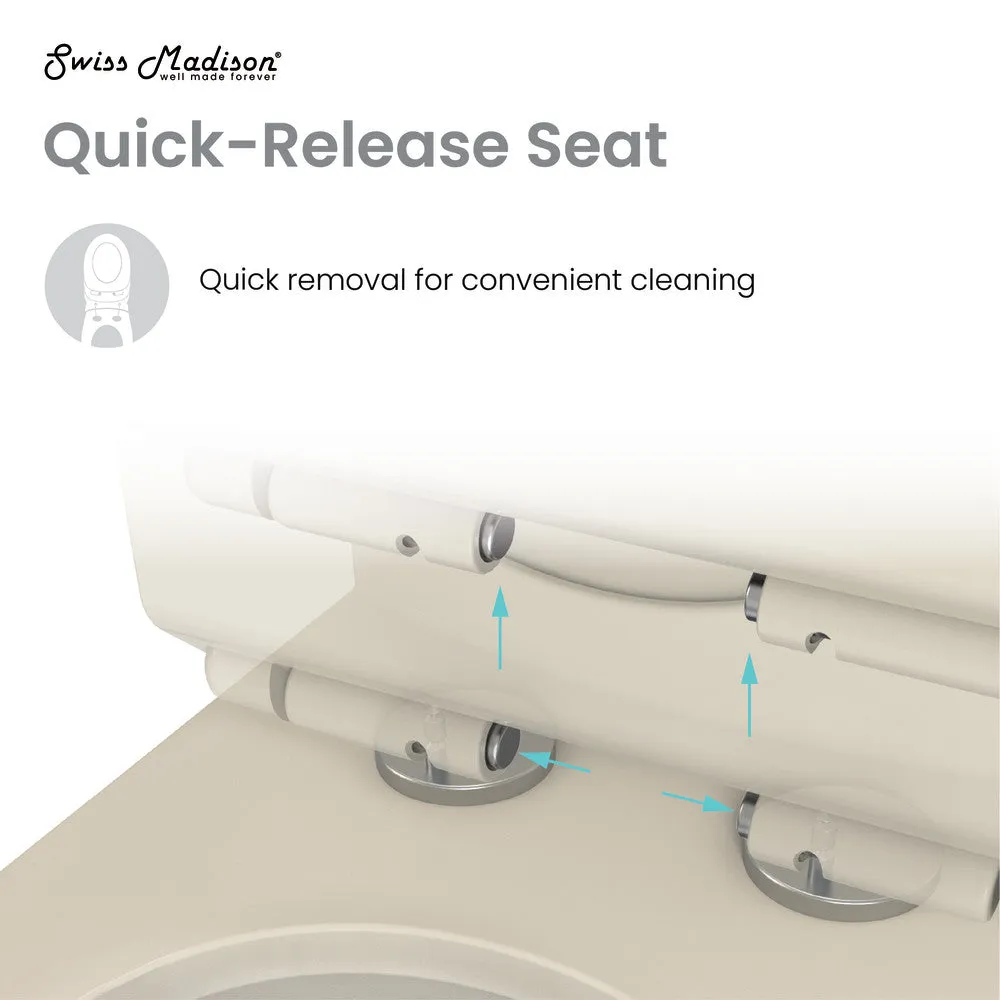 Sublime One-Piece Elongated Left Side Flush Handle Toilet in Bisque 1.28 gpf