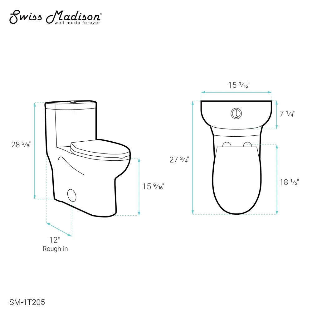 Sublime One-Piece Elongated Toilet Dual-Flush 1.1/1.6 gpf