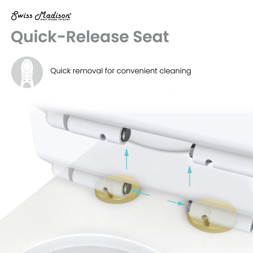 Sublime One Piece Elongated Toilet Dual Flush, Brushed Gold Hardware 1.1/1.6 gpf