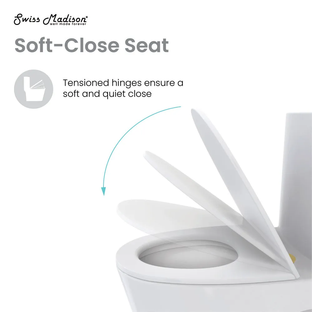 Sublime One Piece Elongated Toilet Dual Flush, Brushed Gold Hardware 1.1/1.6 gpf