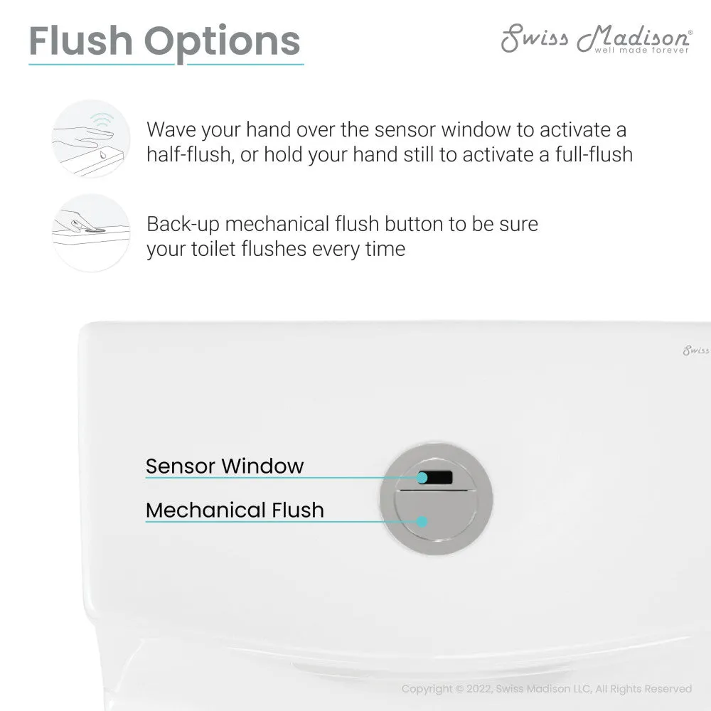 Sublime One Piece Elongated Toilet with Touchless Retrofit Dual Flush 1.1/1.6 gpf