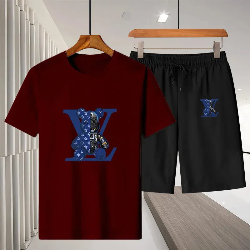 Summer Men's Casual Luxury T-shirt Suit