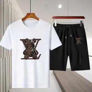 Summer Men's Casual Luxury T-shirt Suit
