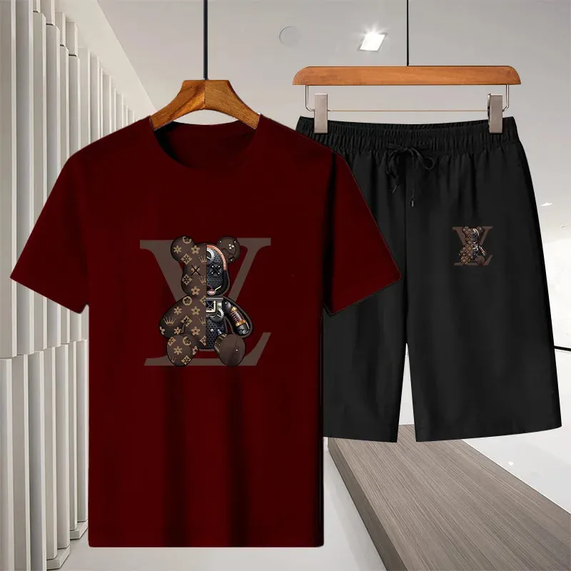 Summer Men's Casual Luxury T-shirt Suit