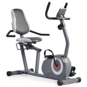 Sunny Health & Fitness Essentials Series Magnetic Smart Recumbent Bike with Exclusive SunnyFit App Enhanced Bluetooth Connectivity – SF-RB422003