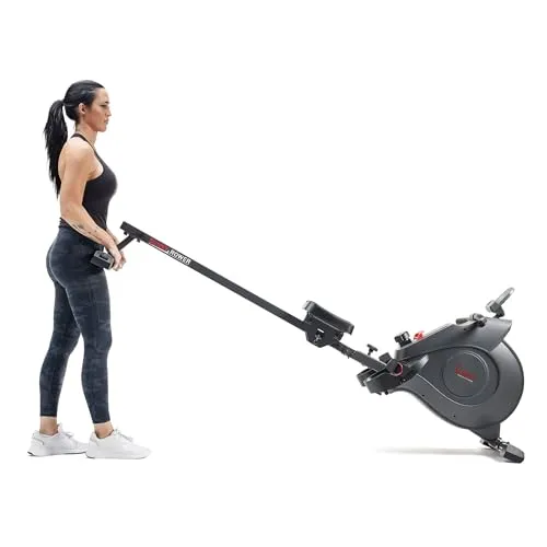 Sunny Health & Fitness Magnetic Rowing Machine with Extended Slide Rail with Bluetooth Connection to Free SunnyFit® App – SF-RW522016