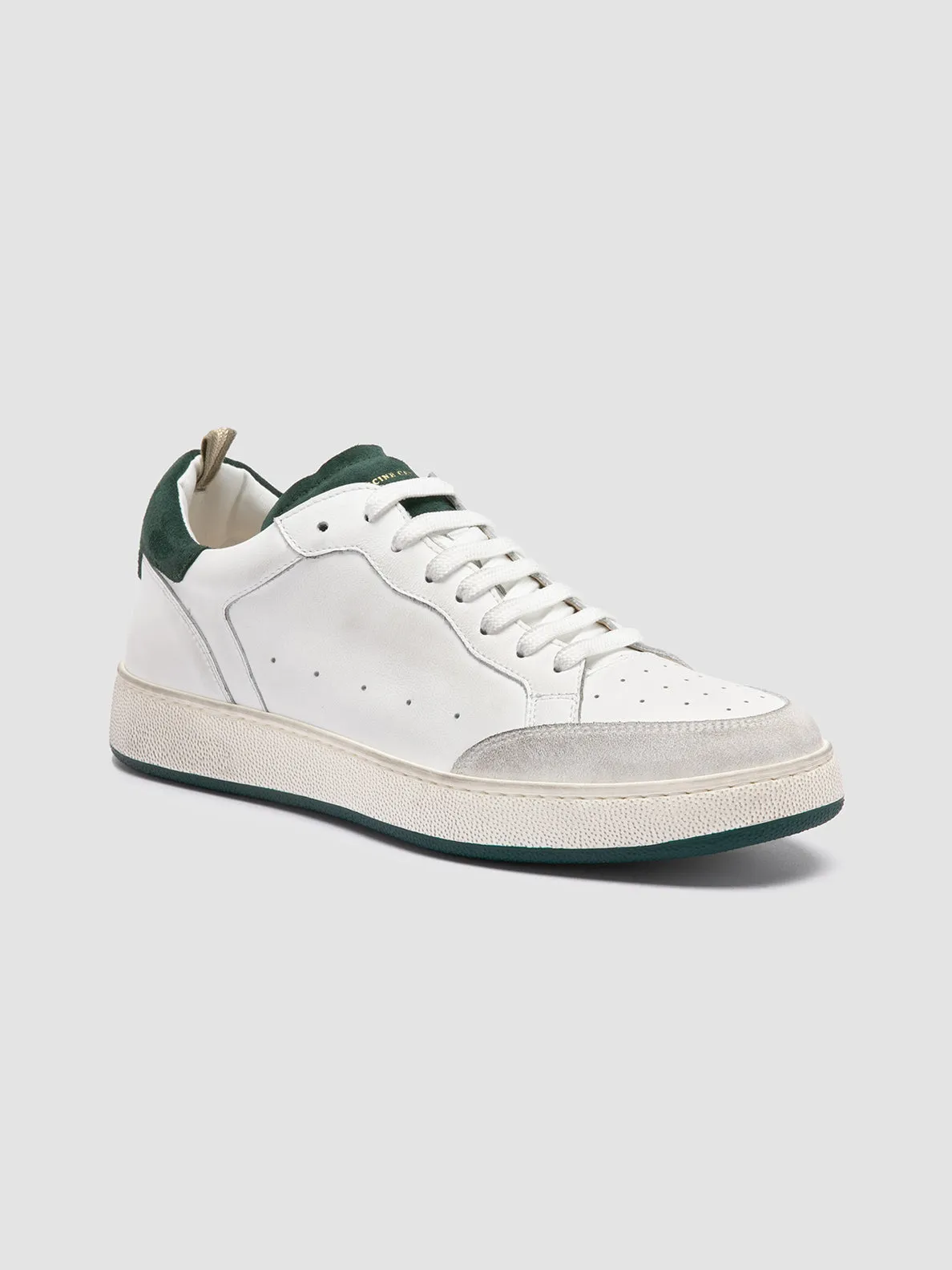 THE ANSWER 001 - White Leather and Suede Low Top Sneakers