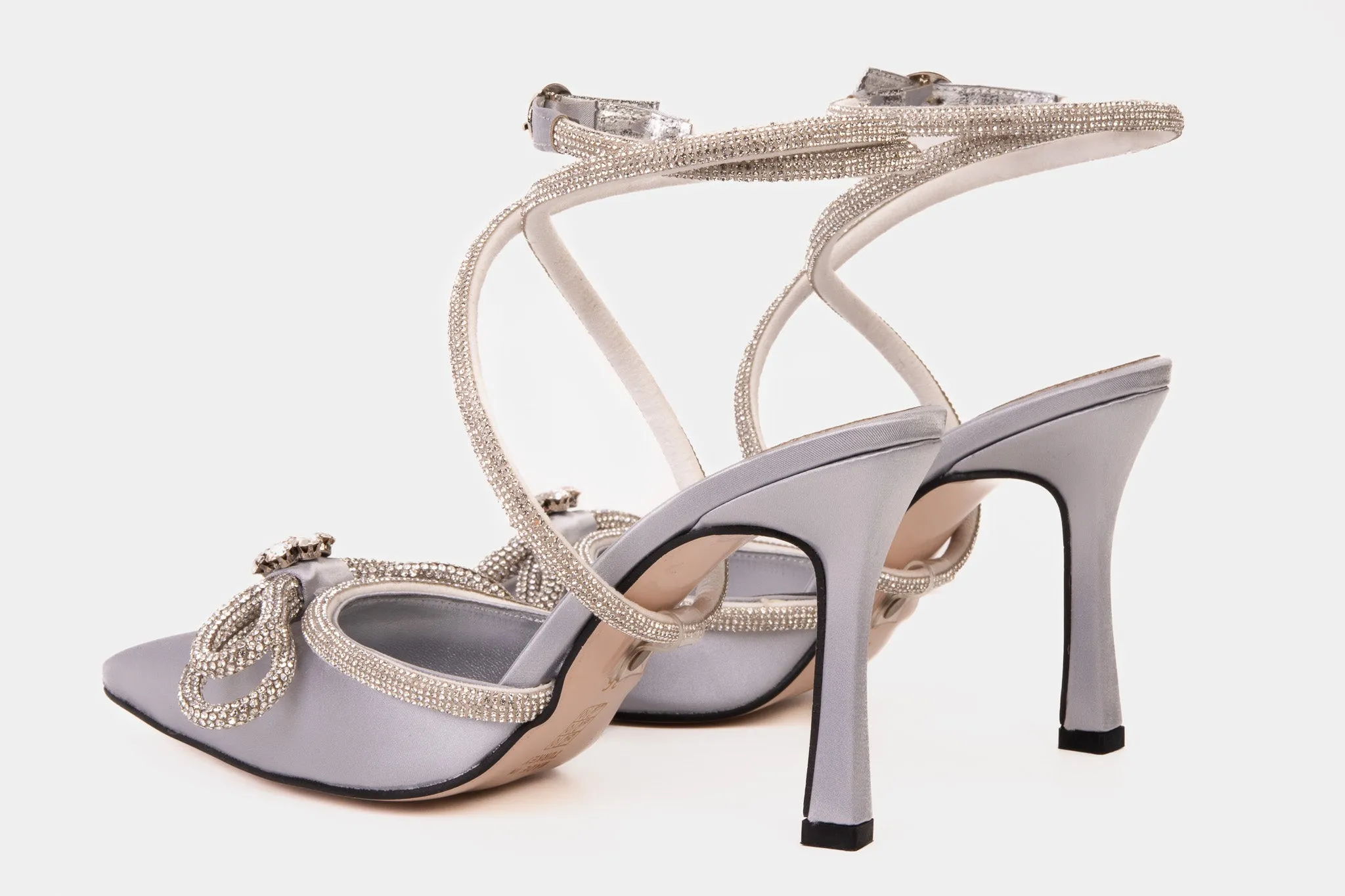 The Floransa Silver Leather Pointy Toe Ankle Strap WomenSandal Final Sale!