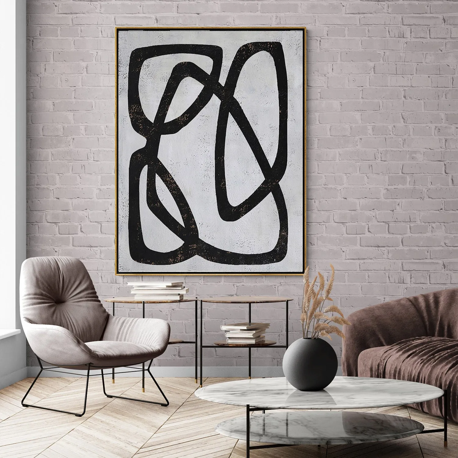 Vertical Minimal Abstract Art H161V
