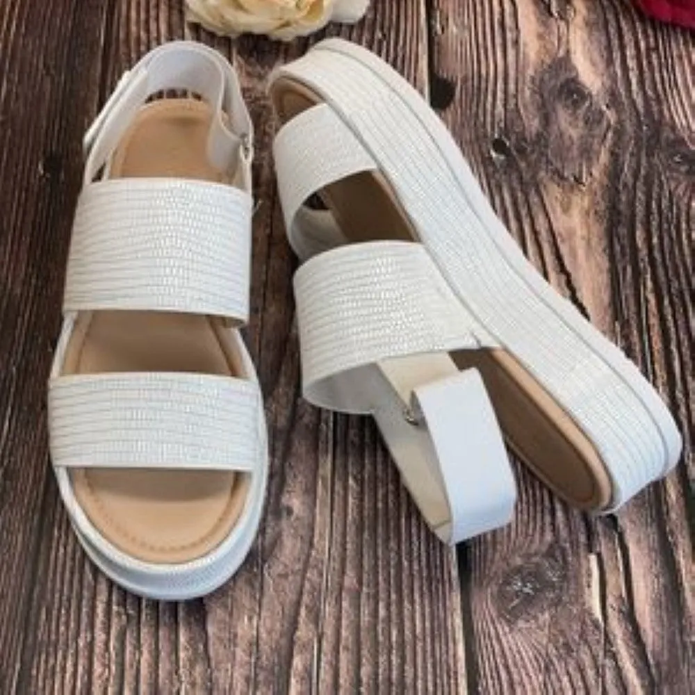 VIA SPIGA Blanc (White) Leather V-gabourey2 Sandals 7