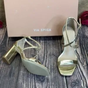 VIA SPIGA Gold Leather Sabinne Sandal 5
