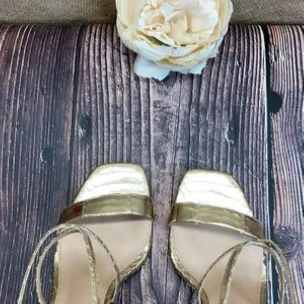 VIA SPIGA Gold Leather Sabinne Sandal 5