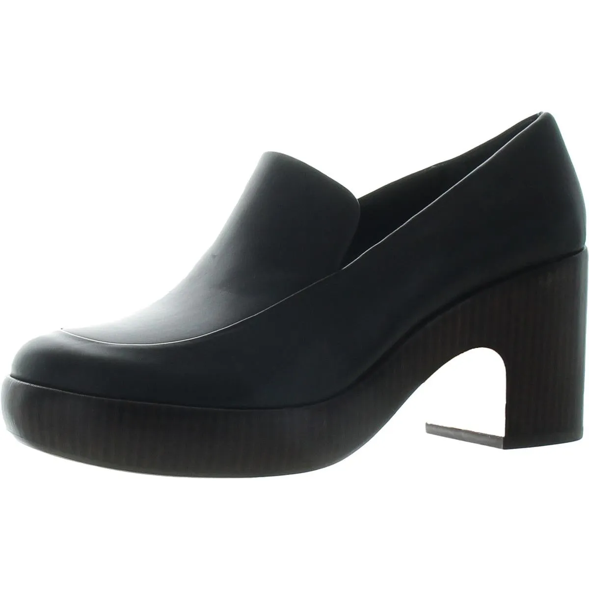 Vince Womens Block Heel Leather Clogs
