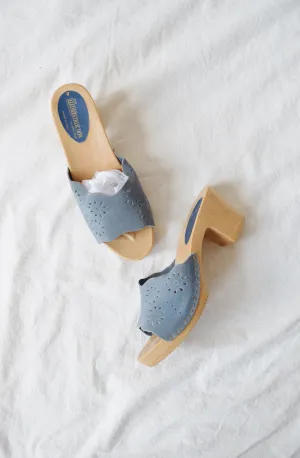 Vintage Blue Suede Mules | 40 / 9